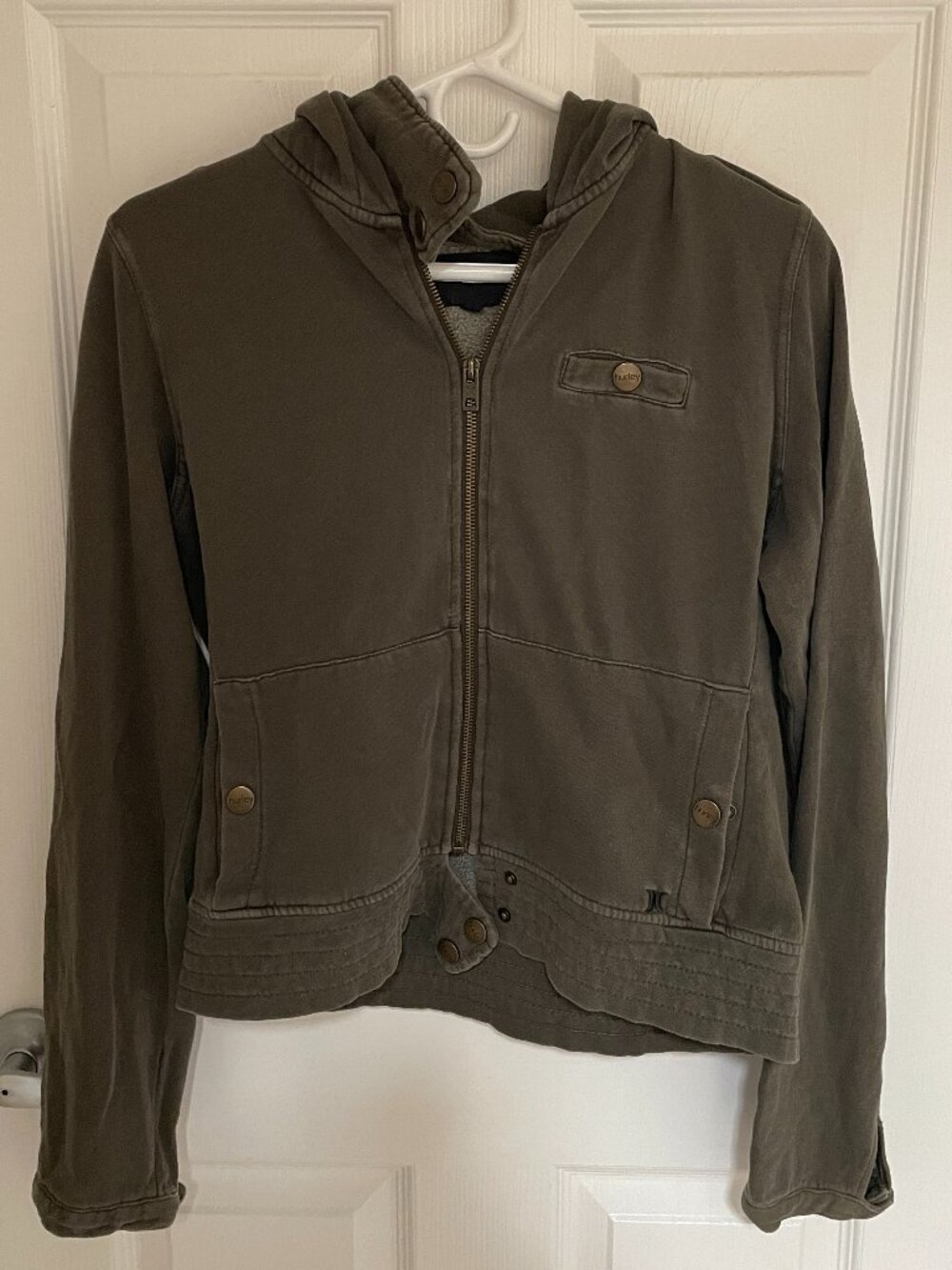 Hurley Full Zip Hoodie Size Medium Green Preowned Season Fall 2009